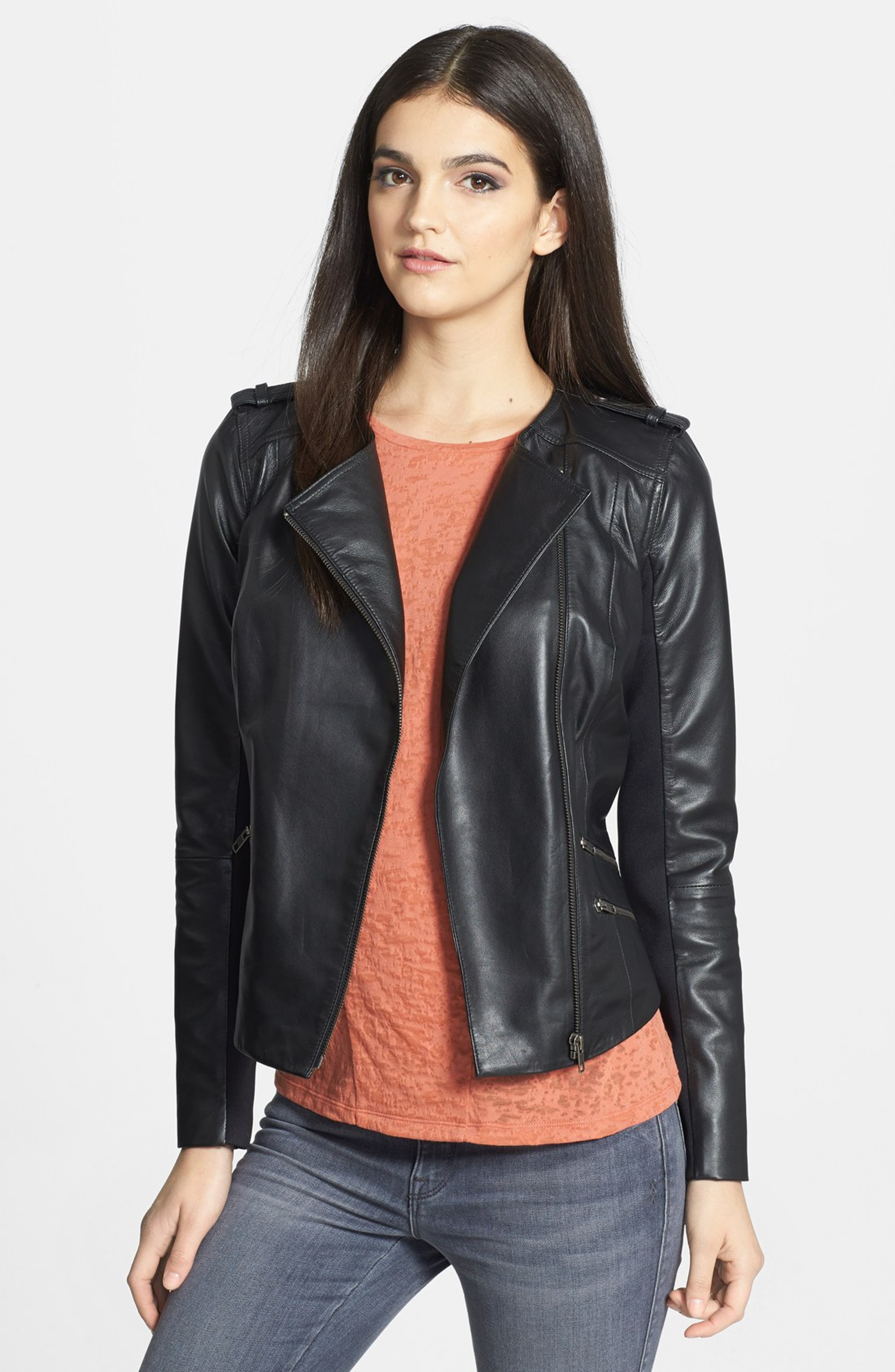 Trouvé Zip Detail Leather Jacket | Nordstrom