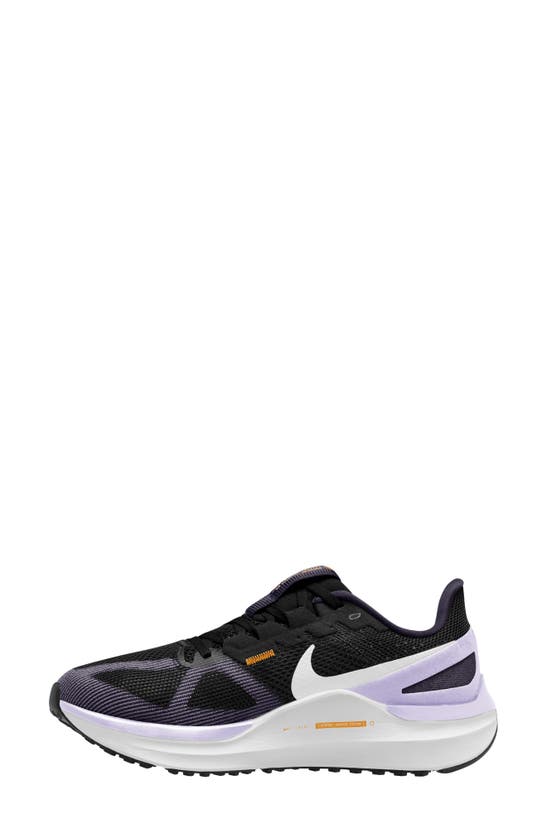 Shop Nike Air Zoom Structure 25 Road Running Shoe In Black/ White/ Daybreak