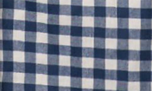 Shop Burnside Plaid Stretch Poplin Button-down Shirt In Navy/white Gingham