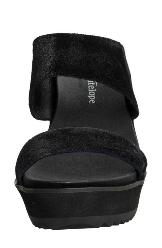 Shop Antelope Cascade Platform Wedge Sandal In Black Suede