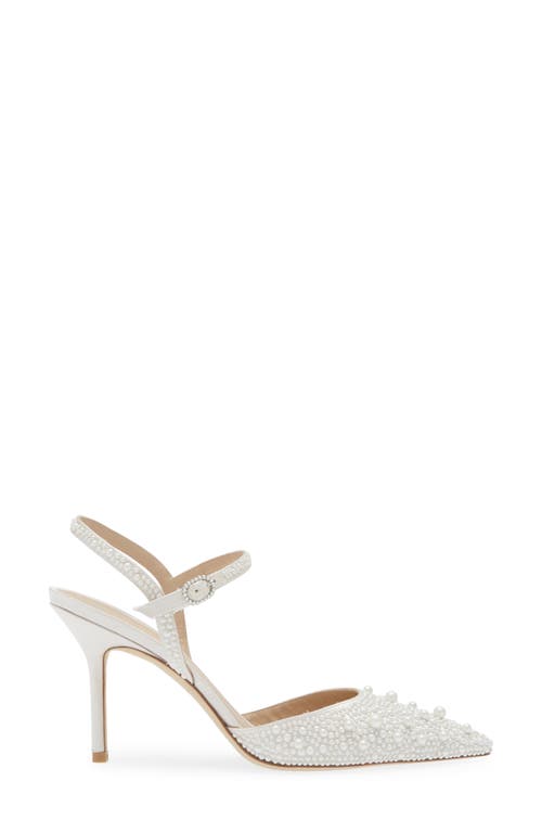 Shop Stuart Weitzman Bliss Pointed Toe Pump In Cream/natural