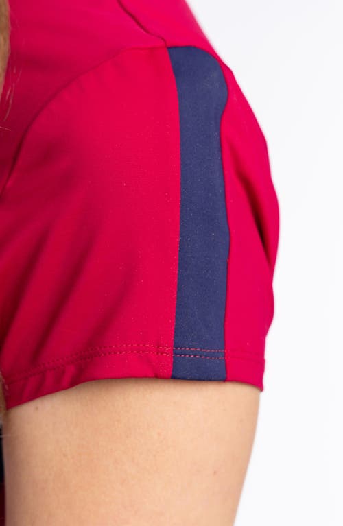 Shop Kinona Sporting Life Short Sleeve Half Zip Golf Top In Bordeaux Red