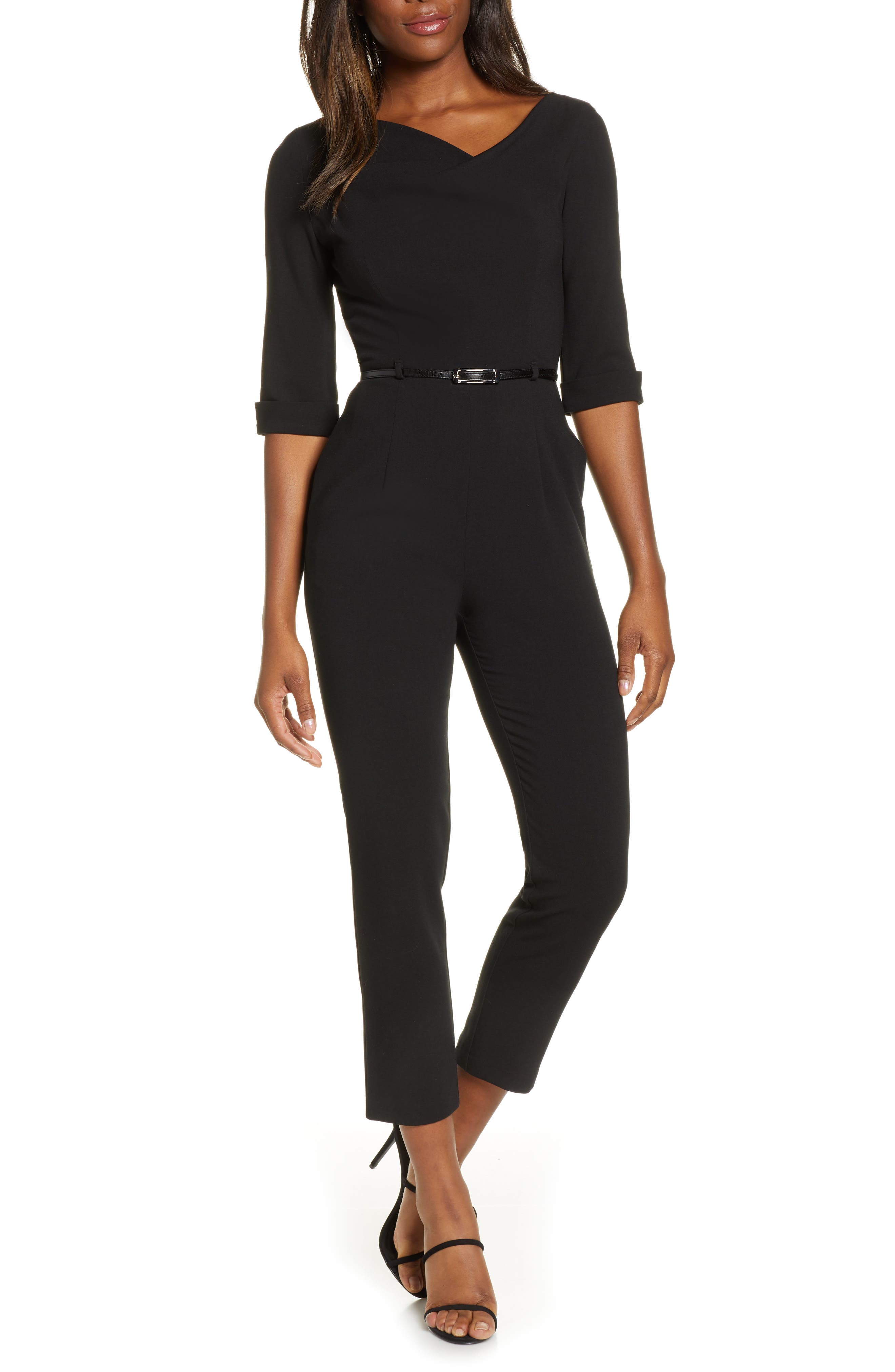 black halo jackie jumpsuit