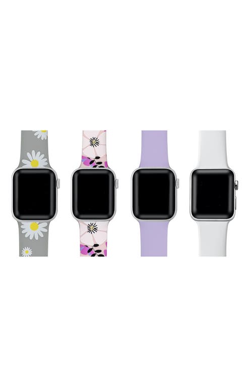 Shop The Posh Tech Silicone Apple Watch Band In Grey/purple/white