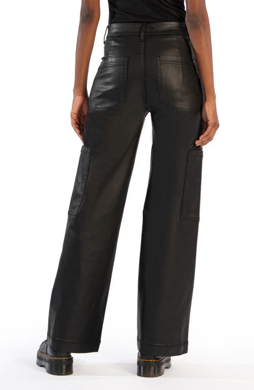 Shop Kut From The Kloth Jodi Coated High Waist Wide Leg Jeans In Black