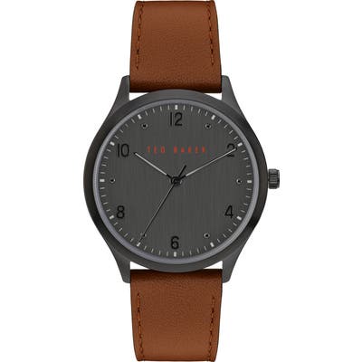 Ted Baker London Manhatt Leather Strap Watch, 40Mm