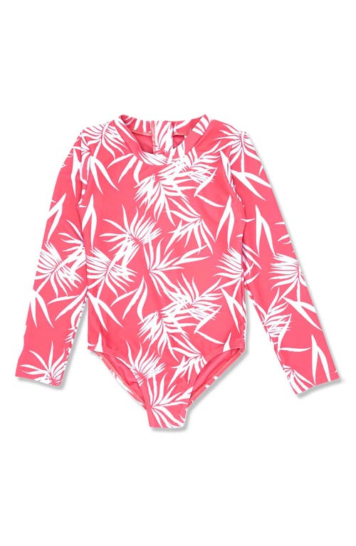 Feather 4 Arrow Wave Chaser Long Sleeve One-Piece Swimsuit in Sugar Coral