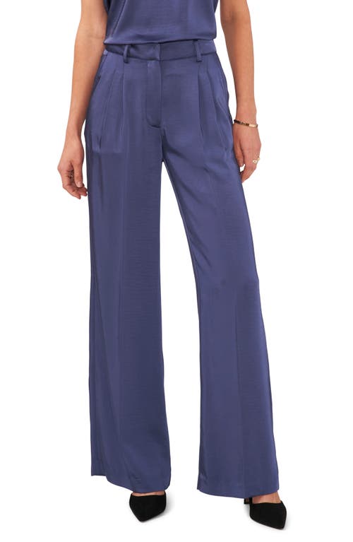 Vince Camuto Pleated Satin Wide Leg Pants in Dusk
