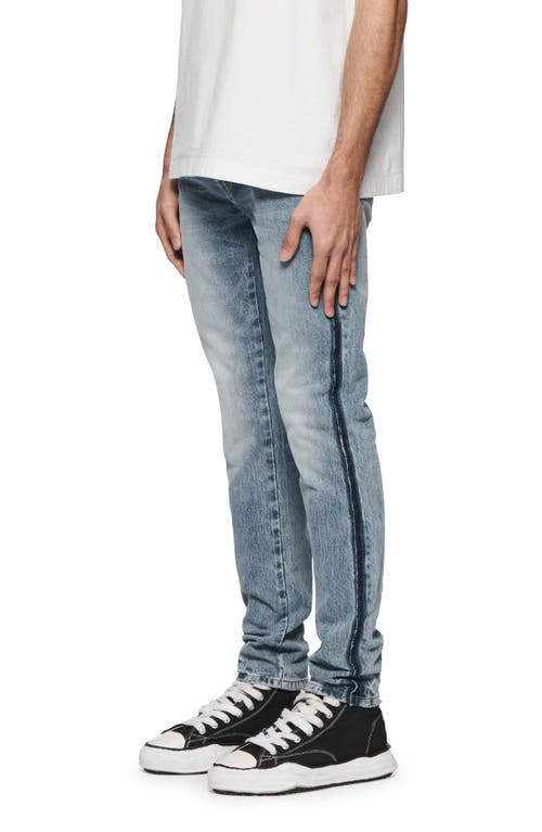 Shop Purple Brand Shadow Seam Skinny Jeans In Mid Indigo