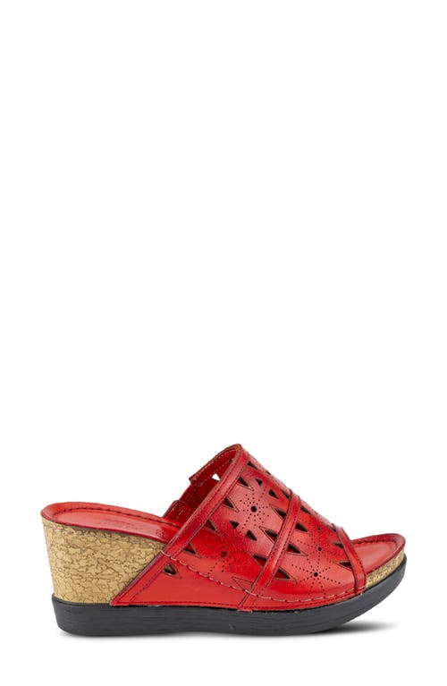 Shop Spring Step Fusa Wedge Sandal In Red