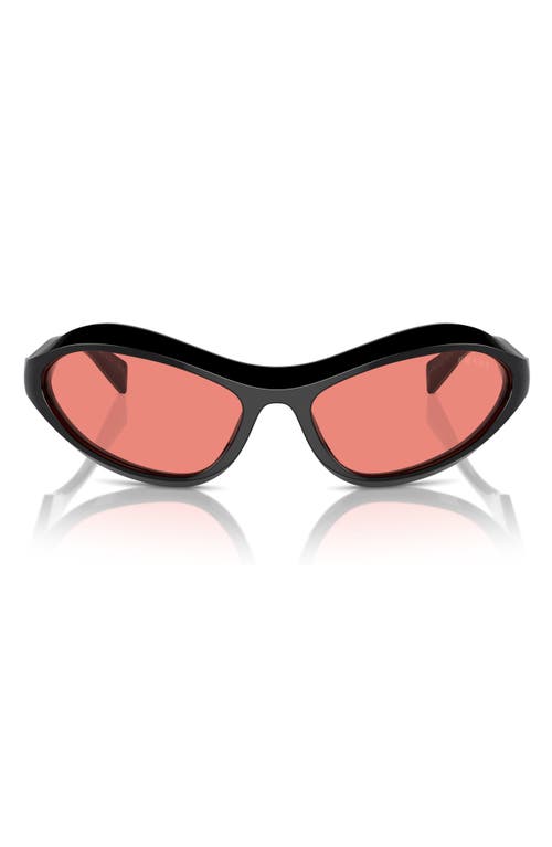 Prada 61mm Oval Sunglasses In Black