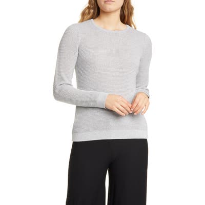 Eileen Fisher Shimmer Merino Wool Blend Top, White