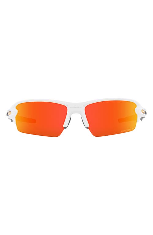 Oakley Flak 2.0 61mm Prizm Polarized Rectangular Sunglasses in White at Nordstrom