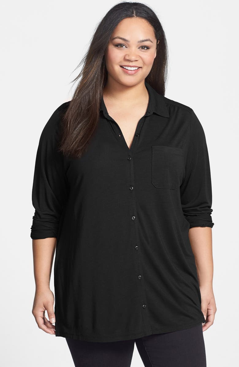 Sejour Long sleeve Knit Shirt (Plus Size) | Nordstrom