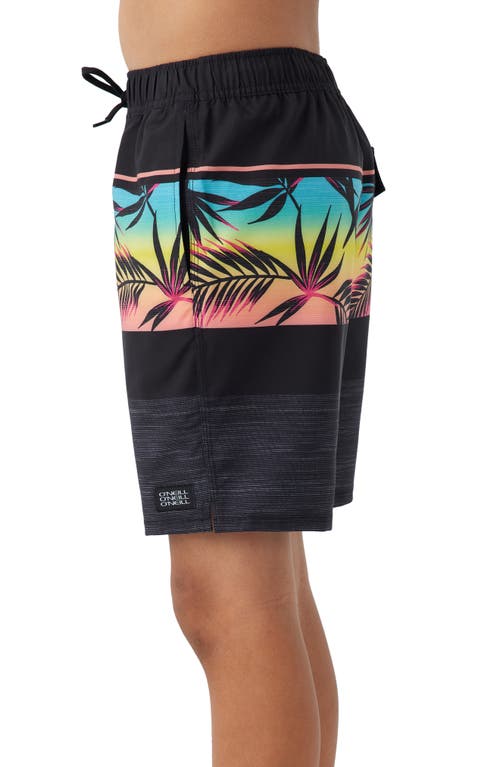 Shop O'neill Hermosa Swim Trunks In Black Tropic Multi