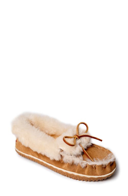 Shop Minnetonka Ultimate Genuine Shearling Slipper In Tan