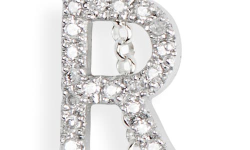 Meshmerise Bezel Diamond Initial Chain Necklace In White-r