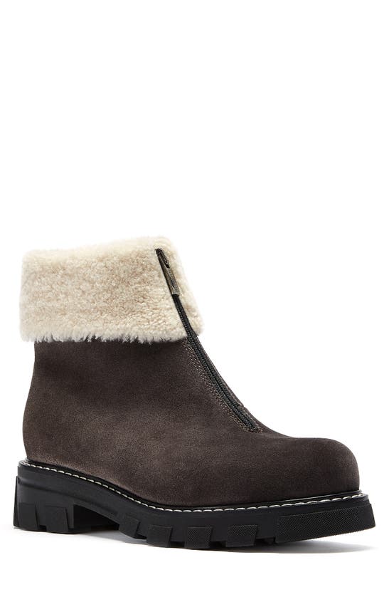 La Canadienne Abba Shearling Lined Suede Bootie In London Suede
