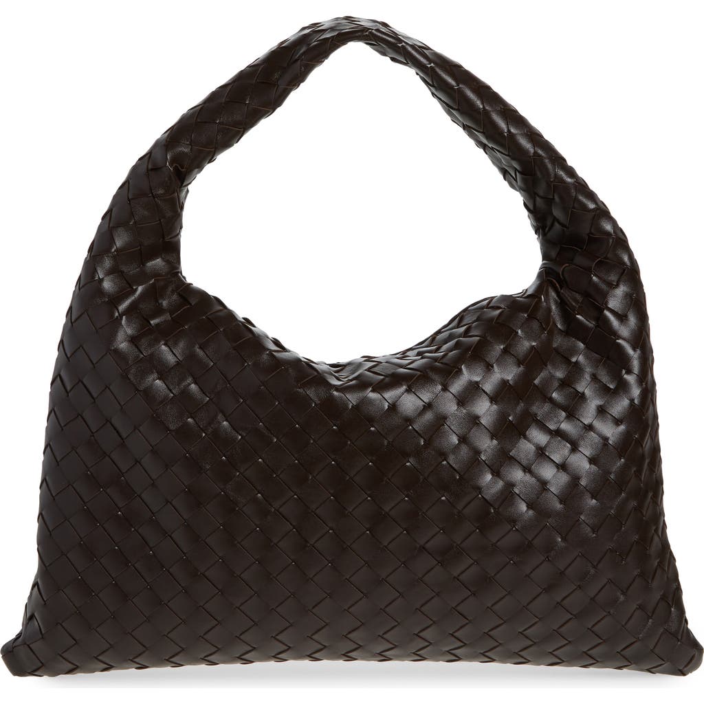 Bottega Veneta Small Hop Intrecciato Leather Hobo Bag In Brown