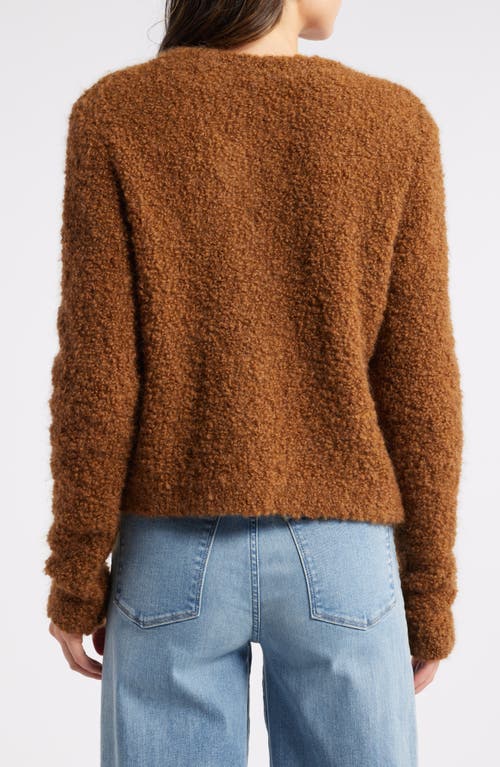 Shop Frame Patch Pocket Bouclé Cardigan In Camel