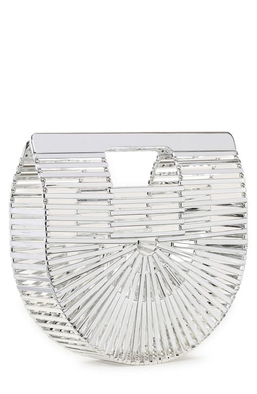 Shop Cult Gaia Mini Ark Top Handle Handbag In Shiny Silver