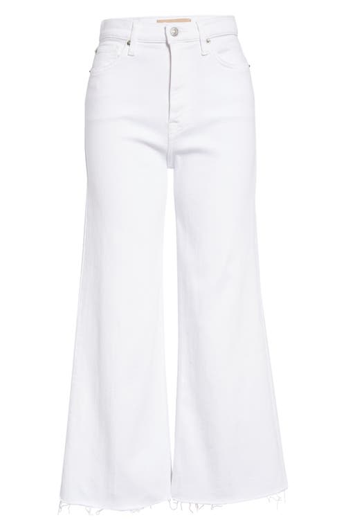 7 For All Mankind Raw Hem Ultra High Waist Crop Flare Jeans in Soleil (White)