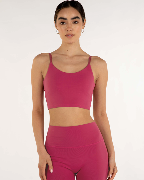 Shop Rebody Active Melanie Crop Cloudlux Bra In Fuschia