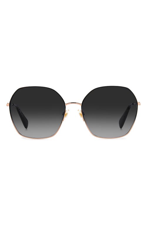 Shop Kate Spade New York Kenna 57mm Square Sunglasses In Black Pink/grey Shaded