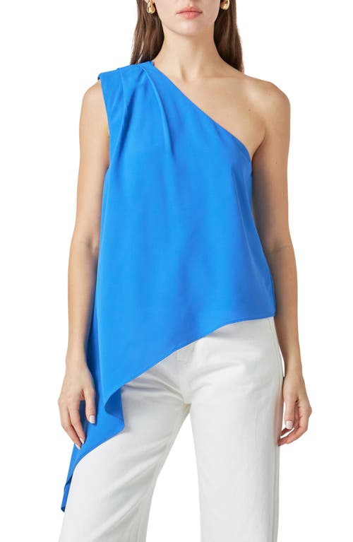 Endless Rose Women's One Shoulder Waterfall Top In Blue