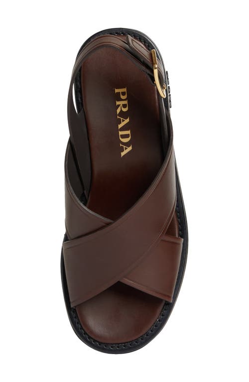 Shop Prada Sandali Block Heel Sandal In Moro