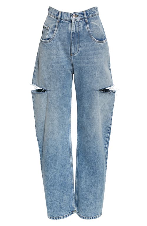 Shop Maison Margiela Ripped Side Cutout Jeans In Denim