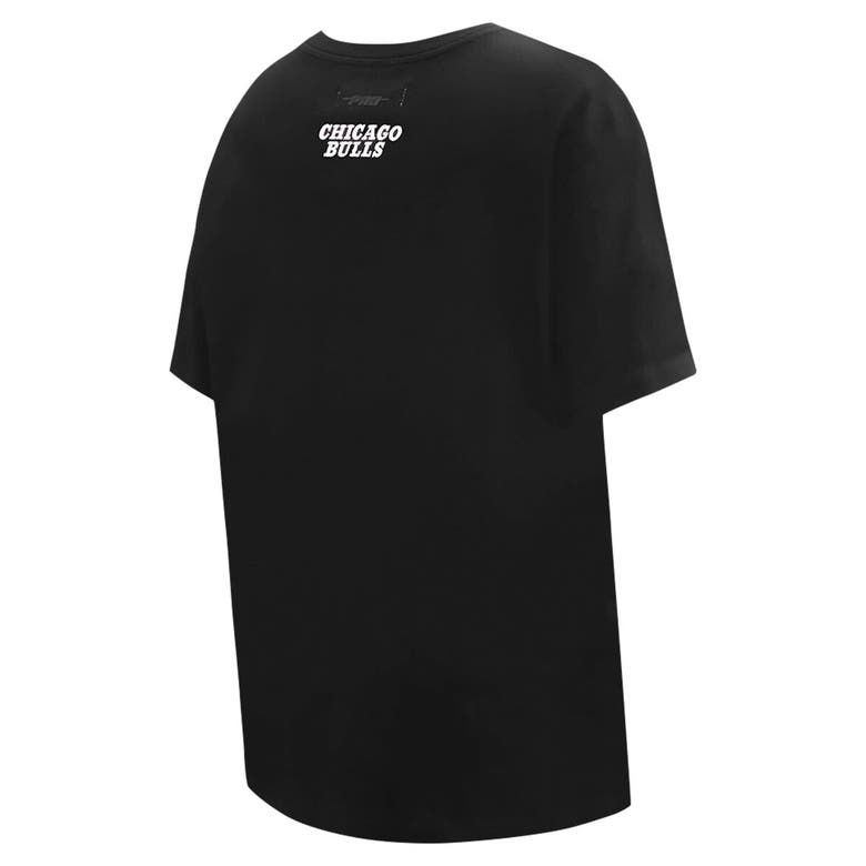 Pro Standard Black Chicago Bulls Script Boyfriend T-shirt In Black
