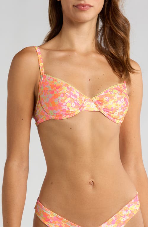 Shop Kulani Kinis Ditzy Underwire Bikini Top In Mimosa Meadows