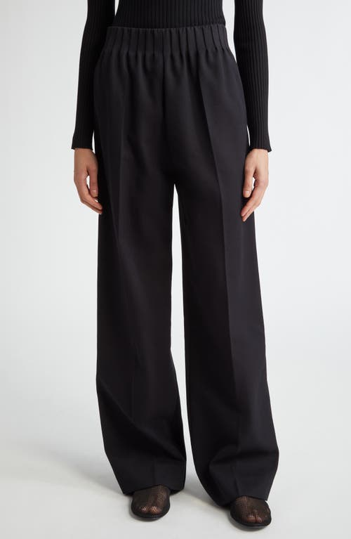 Shop Fforme Maud Oversize Cotton & Wool Pull-on Pants In Black