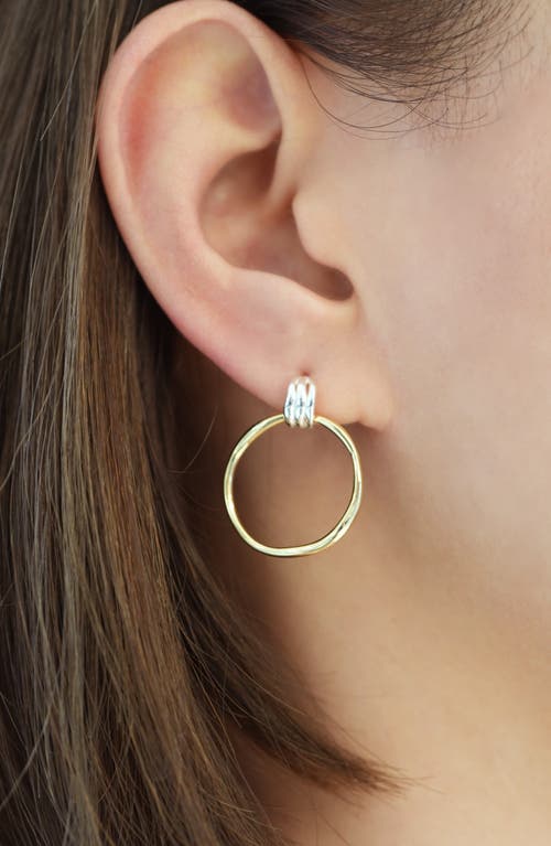 Argento Vivo Sterling Silver Frontal Hoop Earrings In Gold/sil