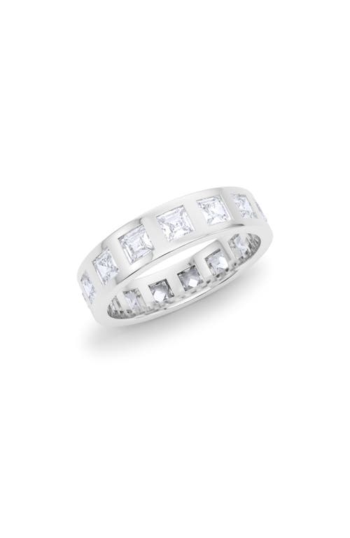 Hautecarat Asscher Cut Lab Created Diamond In The Band Ring In White Gold