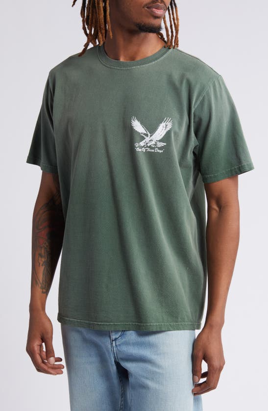 Shop One Of These Days Screaming Eagle Graphic T-shirt In Washed Forest Green