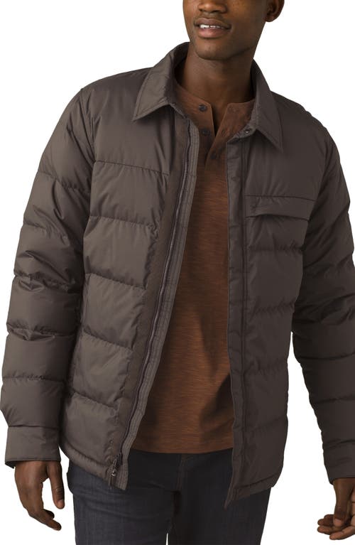Pincho 650 Fill Power Down Shirt Jacket in Black Olive Heather