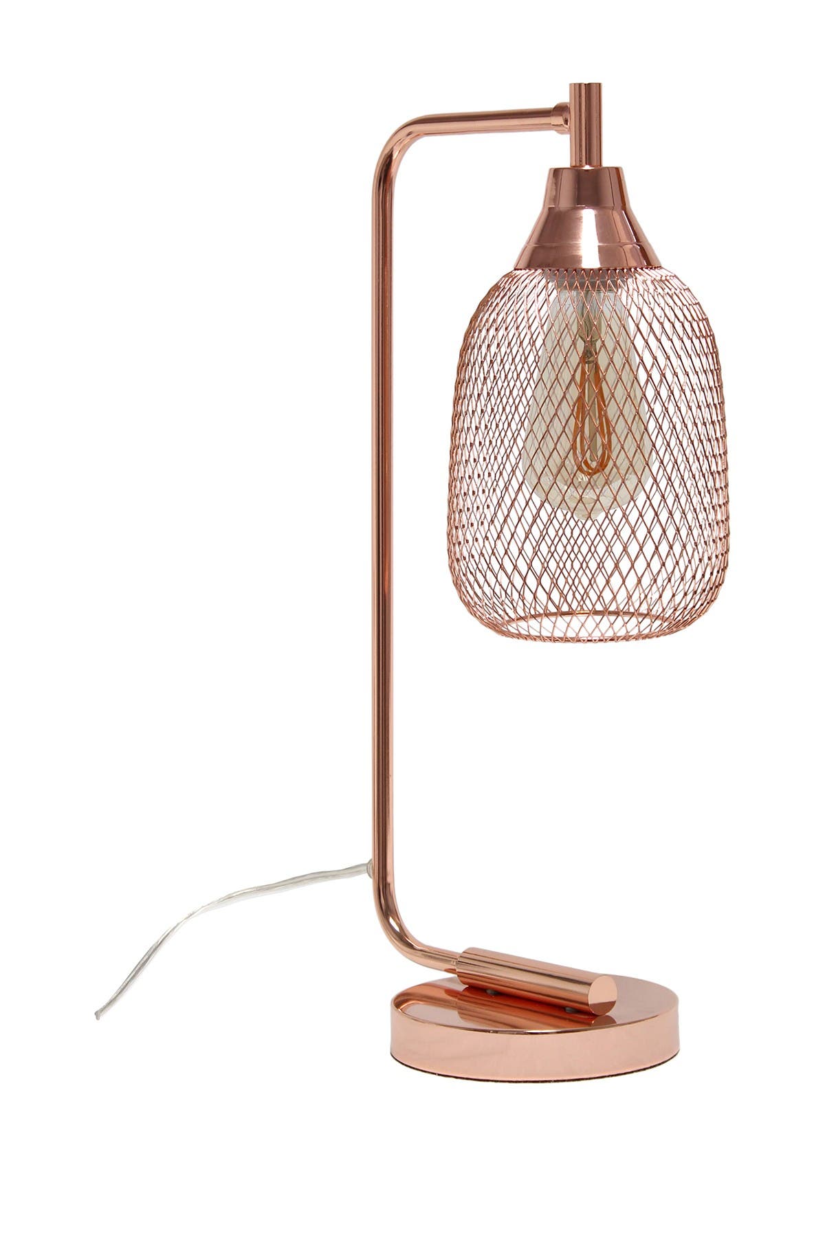 Lalia Home Industrial Mesh Desk Lamp In Rose