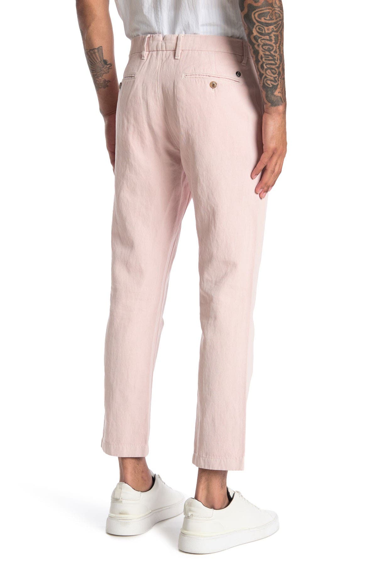 Closed Tapered Leg Pants In Light/pastel Pink