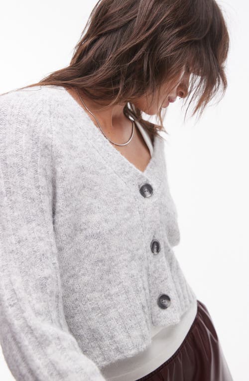 Shop Topshop Rib Cardigan In Grey