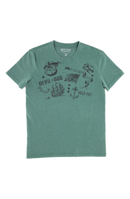 Devil-dog Dungarees Man's Best Friend Graphic T-shirt In Spruce