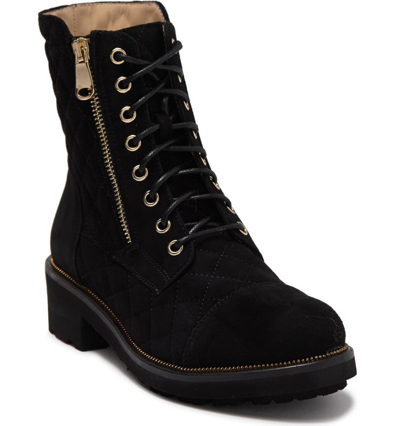 RON WHITE Tiffany Combat Boot, Main, color, ONYX