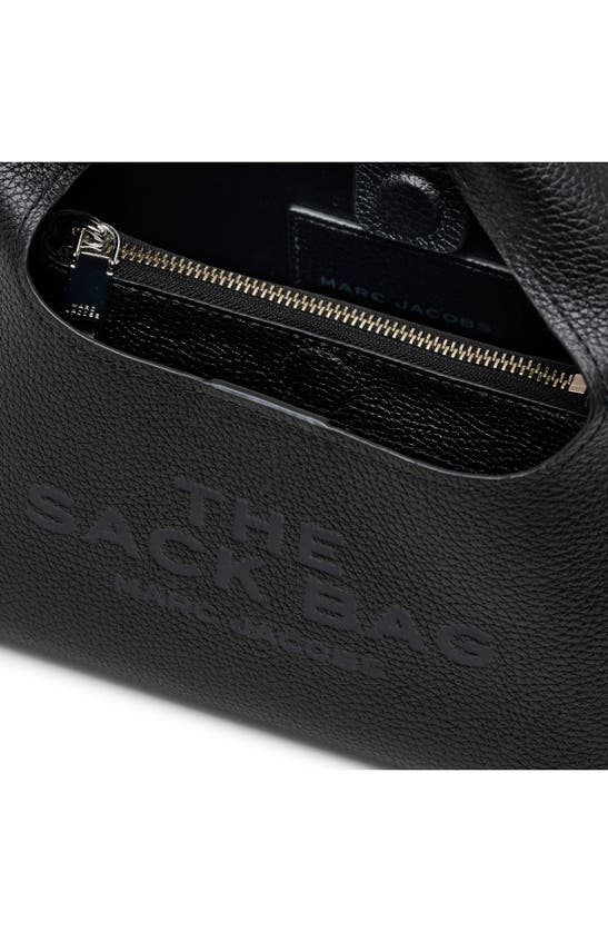 Shop Marc Jacobs The Mini Leather Sack Bag In Black Tonal