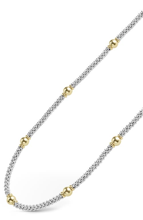 Shop Lagos Signature Caviar Bead Station Necklace In Two-tone