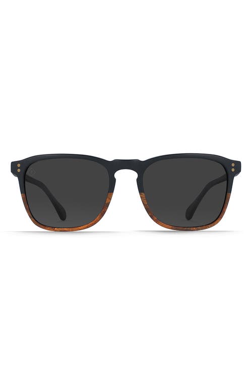 Wiley 54mm Polarized Square Sunglasses in Burlwood/Black Polar