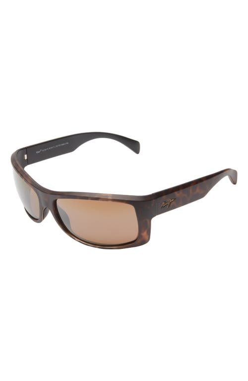 Maui Jim 65mm Polarized Shield Sunglasses In Tortoise Tortoise Bronze