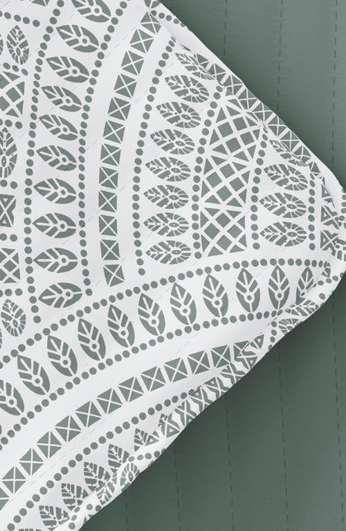 Shop Homespun 3-piece Reversible Scallop Print Quilt Set In Eucalyptus