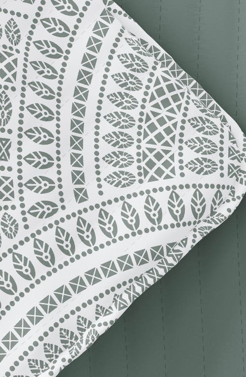 Homespun 3-piece Reversible Scallop Print Quilt Set In Eucalyptus