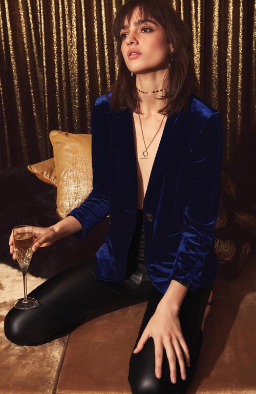 Shop Belle & Bloom Eternity Velvet Blazer In Royal Blue